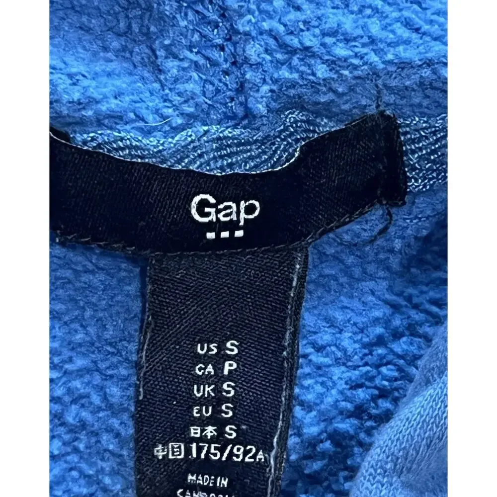 Vintage GAP Hoodie Sweatshirt Men’s Size Small Blue Pullover Y2K Spell Out - Picture 4 of 5
